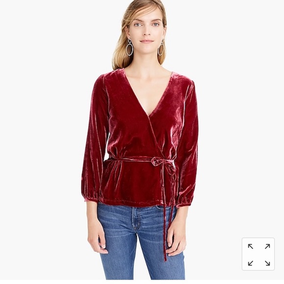 J. Crew Tops - NWT J. Crew Faux-wrap top in drapery velvet